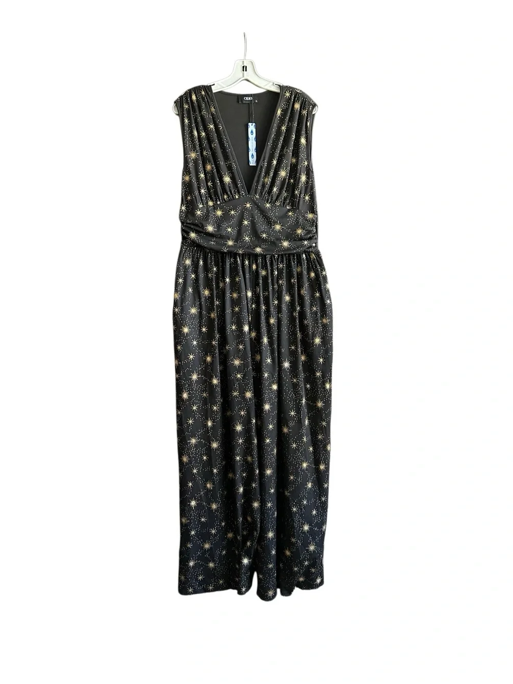 NWT Cider Black with Gold Star Print Sleeveless Romper. Size X-Large